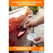 Letsii Araç Kapı Kolu Koruyucu Film Seti 4'lü Şeffaf ve Estetik 95x90mm