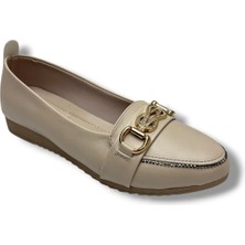 Cakgo C-Shoes 3060-26 Cilt Deri Taşlı Toka Kadın Ayakkabı