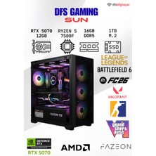 AMD Dfs Gamıng Sun Ryzen 5 7500F-B650M-RTX 5070-16GB Ddr5 Ram-1tb M.2 Ssd-Masaüstü Oyuncu Bilgisayarı