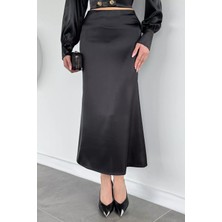 Gülseli Kadın Uzun Saten Etek P-00019814