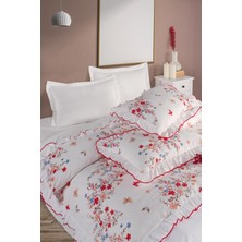 Garden Room Anceline - Çift Kişilik Süs Dikişli Fırfır'lı Nevresim Seti Natural Pamuk