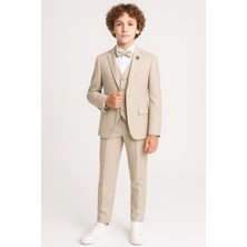 Ahengim Erkek Çocuk Rozetli Papyonlu Ceketli 4’lü Set Takım Elbise AK2840