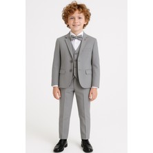 Ahengim Erkek Çocuk Rozetli Papyonlu Ceketli 4’lü Set Takım Elbise AK2840