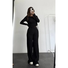 OEY Fashions Bubble Alt Üst Takım Siyah PT510446