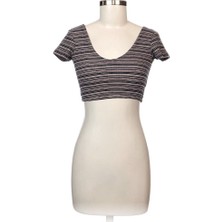Pullandbear Çizgili Crop