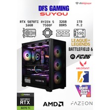 AMD Dfs Gamıng Suyou Ryzen 5 7500F-B650M-RTX 5070 Tı 16GB-32GB Ddr5 Ram-1tb M.2 Ssd-Masaüstü Oyuncu Bilgisayarı