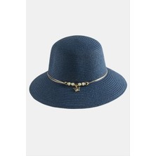 Bijuteri Net Kelebek Inci Hasır Şapka