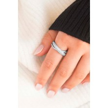 Trend Collection Gümüş Zirkon Taşlı Vip Model Kadın Yüzük – Ayarlanabilir