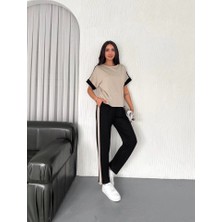 Kadın Modal Dokulu Kumaş Yanı Şeritli Takım