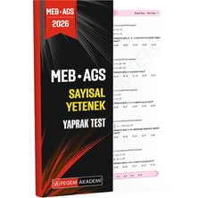 Pegem Akademi Yayıncılık 2026 MEB AGS Sayısal Yetenek Yaprak Test