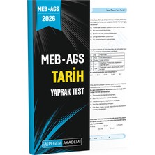 Pegem Akademi Yayıncılık 2026 MEB AGS Tarih Yaprak Test