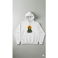 Model Meditasyon Yapankedi Baskılı Unisex  Hoodie