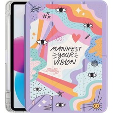Senada iPad Pro 10.5 (7.nesil) Kılıf Desenli Uyku Modlu Kalem Bölmeli Standlı Manifest