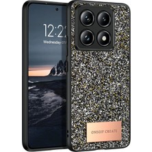 Onegif Techmrt Xiaomi Mi 14T Pro Bright Simli Kapak - Gümüş