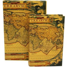 Costurera Kutu Kitap Harita 2'li Set Dekoratif Hediyelik