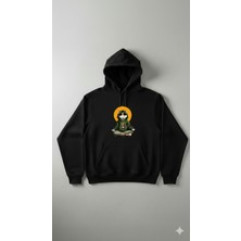 Model Meditasyon Yapankedi Baskılı Unisex  Hoodie