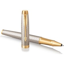 Parker Im Premium Gri Altın Tasarımlı Roller Kalem, Ince Uç, Siyah Mürekkep (1931686)