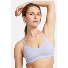 Nike Training Dri Fit Alate Minimalist Light Support Padded Bra Light Pink Kadın Lazer Kesim Bra Lila