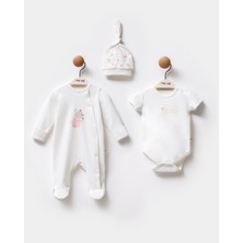 Moi Noi Little Emu Mouse Kendinden Eldivenli Tulum Body Şapka Takımı