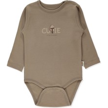 Bebetto Organik Interlok Uzun Kollu Body Yaş (Organıc Fun Moment) Kahverengi