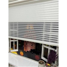 Voilage Ahşap Jaluzi Görünümlü Tül ve Stor Perde