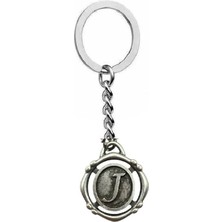 Herşey Nota J Harfli Antik Unisex Anahtarlık – Kişisel, Zarif ve Özgün Tasarım