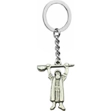 Herşey Nota Pir Sultan Abdal Figürlü Antik Anahtarlık – Zamak Kaplama, Unisex Şık Tasarım