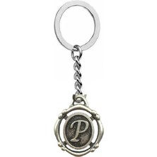 Herşey Nota P Harfli Antik Figürlü Unisex Anahtarlık – Kişisel, Zarif ve Özgün Tasarım