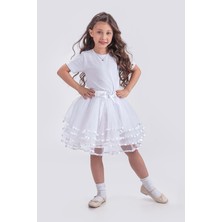 Mnk Baby & Kids Kız Çocuk Kat Kat Parlak Şeritli Fiyonklu Tütü Etek M00781