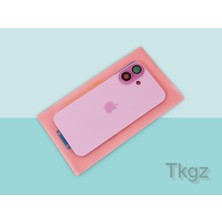 Tkgz İphone 16 Arka Pil Batarya Kapağı Kapak ( Full Kamera Lensli ) PEMBE
