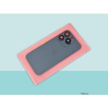 Tkgz İphone 15 PRO Arka Pil Batarya Kapağı Kapak ( Full Kamera Lensli ) MAVİ