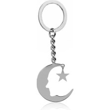 Herşey Nota Atatürk Silüetli Ay Yıldız Figürlü Unisex Anahtarlık – Anlamlı, Özgün ve Zarif Tasarım