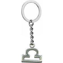 Herşey Nota Terazi Burcu Sembol Anahtarlık – Zamak Kaplama, Unisex Astrolojik Tasarım