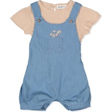 Bebetto Tencel Salopet 2li Takım (Tıny Flowers) Açık Mavi
