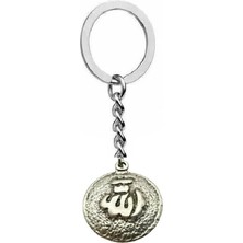 Herşey Nota Arapça Allah Yazılı Madalyon Anahtarlık – Zamak Kaplama, Unisex Manevi ve Şık Tasarım