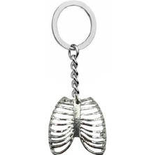 Herşey Nota Kaburga (Rib) Kalp Unisex Anahtarlık – Gotik ve Alternatif Tasarım