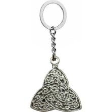 Herşey Nota Güneş Ay ve Yıldız Motifli Üçgen Model Unisex Anahtarlık – Gotik, Mistik ve Spiritüel Tasarım