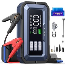 Ütraı Jstar JS30 16000mAh 7000A Bitik Akü Çalıştıran Jump Starter Akü Takviye Cihazı+Lastik Şişirme+ OBD2 Araç Teşhis(18W Type-C+160W DC+Çanta)
