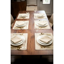 YUNUSOĞLU HOME 12 Parça Masa Düzenleme Seti – 6’lı Amerikan Servis + 6’lı Peçete – Premium Kumaş, Şık Sofra Takımı