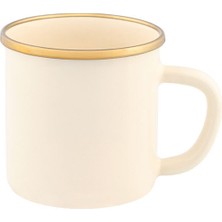 2 Adet  Hometime Emaye Zırhlı Kupa Krem 400 cc