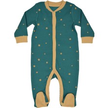 Organickid Charmed Bebek Petrol Mavi Ayaklı Tulum