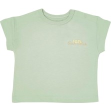 Organickid Snack Erkek Bebek Yeşil Kısa Kol T-Shirt