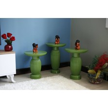 Yeşil 3'lü Vazo Yan Sehpa