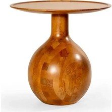 Wood Tekli Mantar Ahşap Orta Sehpa Fiskos Çiçeklik Decorative