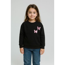 Ugly Duck 05-14 Yaş Arası Kelebekli Sweat - Siyah