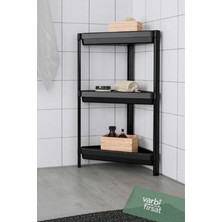 VarBiFırsat Vesken Üçgen Raf Ünitesi 3 Katlı Köşe Banyo Rafı Düzenleyici Şampuanlık