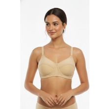 En Moda İç Giyim Gri Kadın Pamuklu Telsiz Desteksiz Sütyen - Yumuşak Soft Süngerli Günlük Konforlu