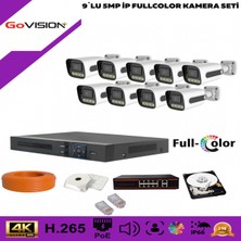 Go Vision 9'lu 5mp 4K Ultra Ip Kamera Seti