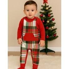 Organickid Plaid Bebek Ekose Tulum Set 2'li