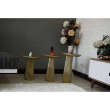 3'lü Çizgili Konik Varak Mantar Sehpa